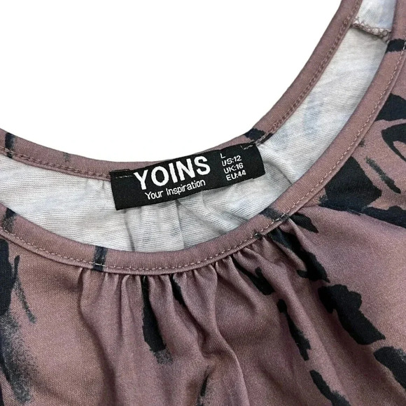 Yoins Purple Cold Shoulder Top L - Picture 4 of 4